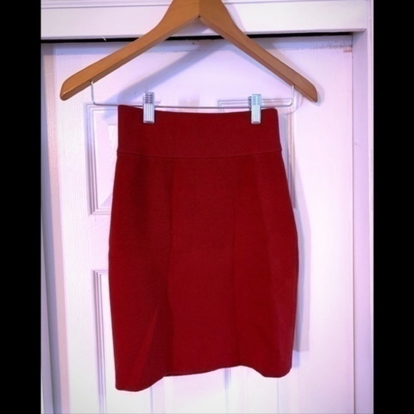 Express Ruby Red Bandage Mini High Waist XS - Picture 1 of 7